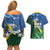 Solomon Islands Polynesian Tribal Shark and Crocodile Couples Matching Off Shoulder Short Dress and Hawaiian Shirt