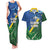 Solomon Islands Polynesian Tribal Shark and Crocodile Couples Matching Tank Maxi Dress and Hawaiian Shirt