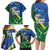 Solomon Islands Polynesian Tribal Shark and Crocodile Family Matching Long Sleeve Bodycon Dress and Hawaiian Shirt