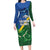 Solomon Islands Polynesian Tribal Shark and Crocodile Family Matching Long Sleeve Bodycon Dress and Hawaiian Shirt