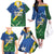 Solomon Islands Polynesian Tribal Shark and Crocodile Family Matching Off The Shoulder Long Sleeve Dress and Hawaiian Shirt