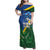 Solomon Islands Polynesian Tribal Shark and Crocodile Family Matching Off Shoulder Maxi Dress and Hawaiian Shirt