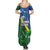 Solomon Islands Polynesian Tribal Shark and Crocodile Family Matching Summer Maxi Dress and Hawaiian Shirt