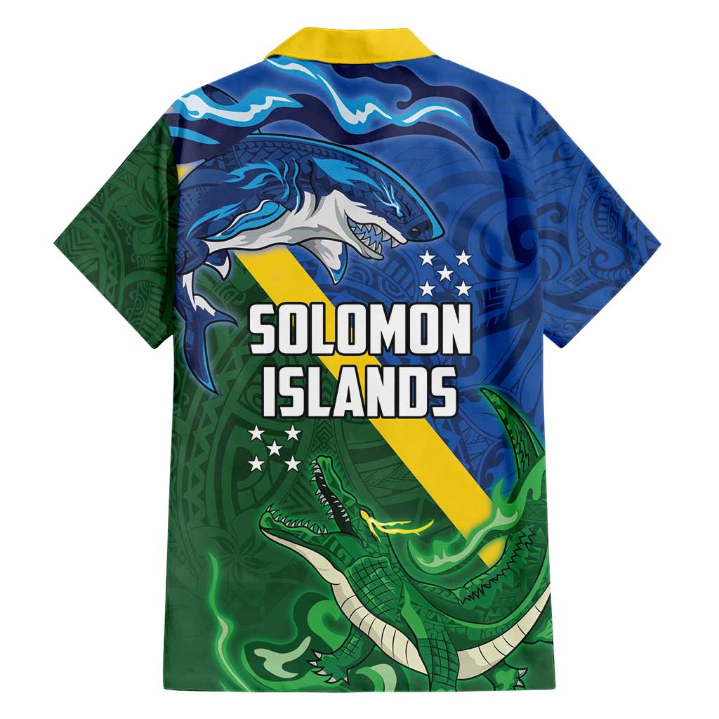Solomon Islands Polynesian Tribal Shark and Crocodile Hawaiian Shirt