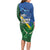 Solomon Islands Polynesian Tribal Shark and Crocodile Long Sleeve Bodycon Dress