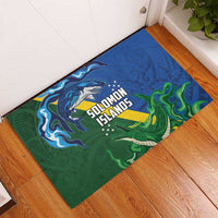 Solomon Islands Polynesian Tribal Shark and Crocodile Rubber Doormat