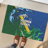 Solomon Islands Polynesian Tribal Shark and Crocodile Rubber Doormat