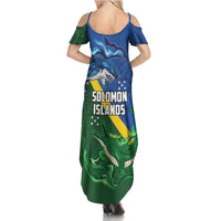 Solomon Islands Polynesian Tribal Shark and Crocodile Summer Maxi Dress
