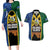 Solomon Islands Remembrance Day Couples Matching Long Sleeve Bodycon Dress and Hawaiian Shirt Lest We Forget and Polynesian Tattoo Pattern