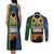 Solomon Islands Remembrance Day Couples Matching Tank Maxi Dress and Long Sleeve Button Shirt Lest We Forget and Polynesian Tattoo Pattern