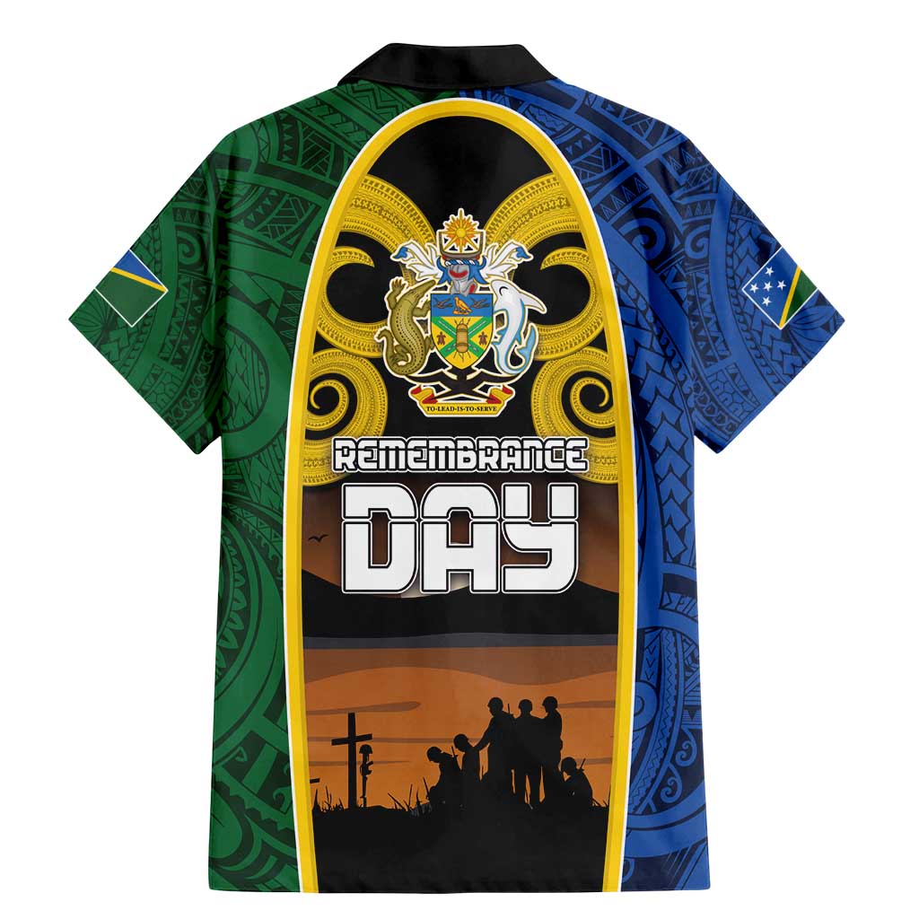 Solomon Islands Remembrance Day Family Matching Mermaid Dress and Hawaiian Shirt Lest We Forget and Polynesian Tattoo Pattern