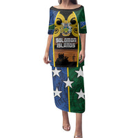 Solomon Islands Remembrance Day Family Matching Puletasi and Hawaiian Shirt Lest We Forget and Polynesian Tattoo Pattern