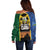 Solomon Islands Remembrance Day Off Shoulder Sweater Lest We Forget and Polynesian Tattoo Pattern