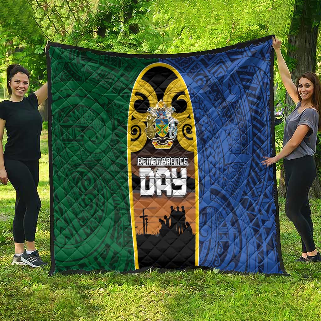 Solomon Islands Remembrance Day Quilt Lest We Forget and Polynesian Tattoo Pattern