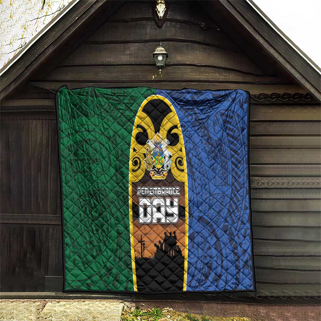 Solomon Islands Remembrance Day Quilt Lest We Forget and Polynesian Tattoo Pattern