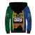 Solomon Islands Remembrance Day Sherpa Hoodie Lest We Forget and Polynesian Tattoo Pattern