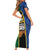 Solomon Islands Remembrance Day Short Sleeve Bodycon Dress Lest We Forget and Polynesian Tattoo Pattern