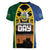 Solomon Islands Remembrance Day Women V-Neck T-Shirt Lest We Forget and Polynesian Tattoo Pattern