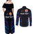 Personalised Tahiti Triathlon Polynesian Pattern Couples Matching Off Shoulder Maxi Dress and Long Sleeve Button Shirt