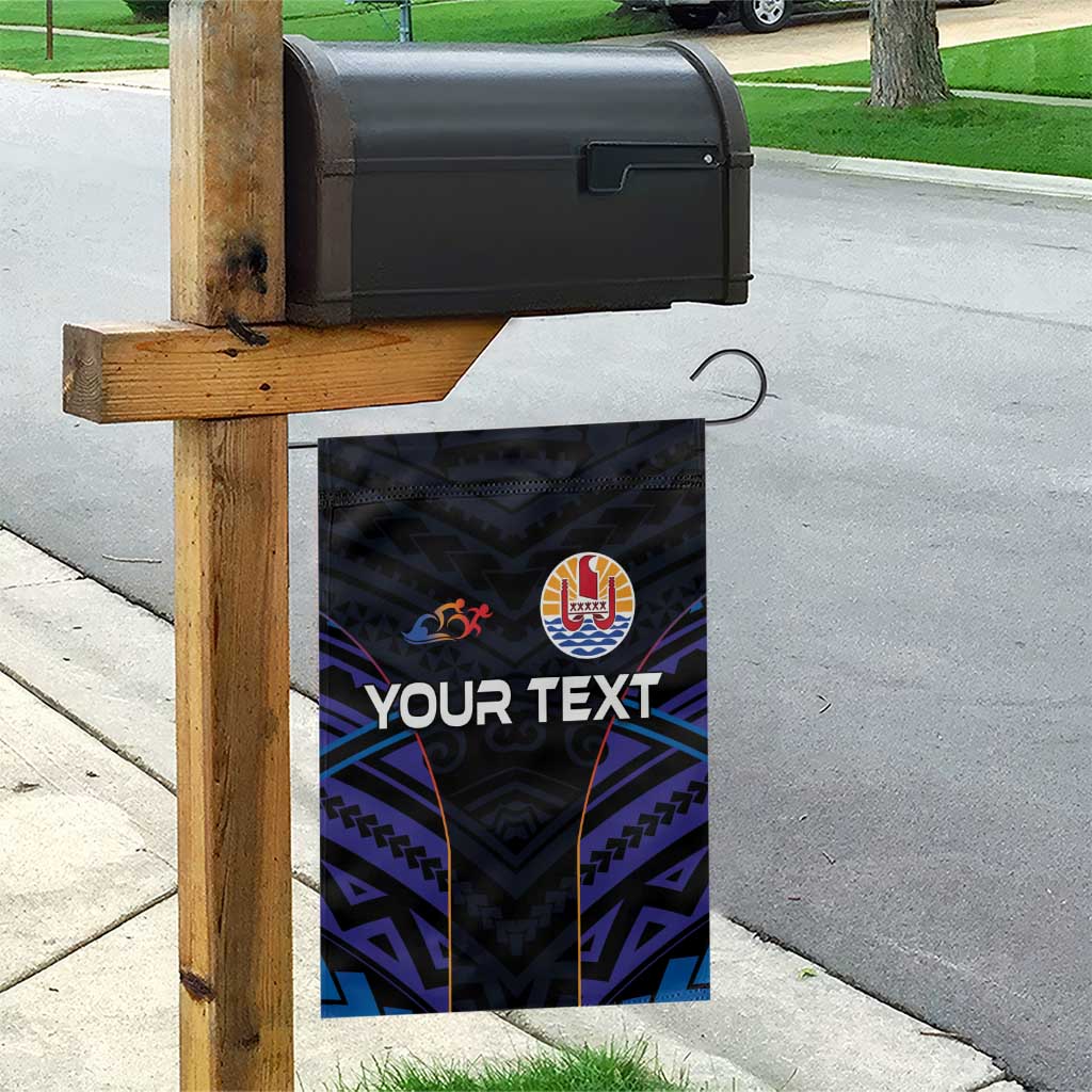 Personalised Tahiti Triathlon Polynesian Pattern Garden Flag