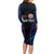 Personalised Tahiti Triathlon Polynesian Pattern Long Sleeve Bodycon Dress