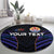 Personalised Tahiti Triathlon Polynesian Pattern Round Carpet