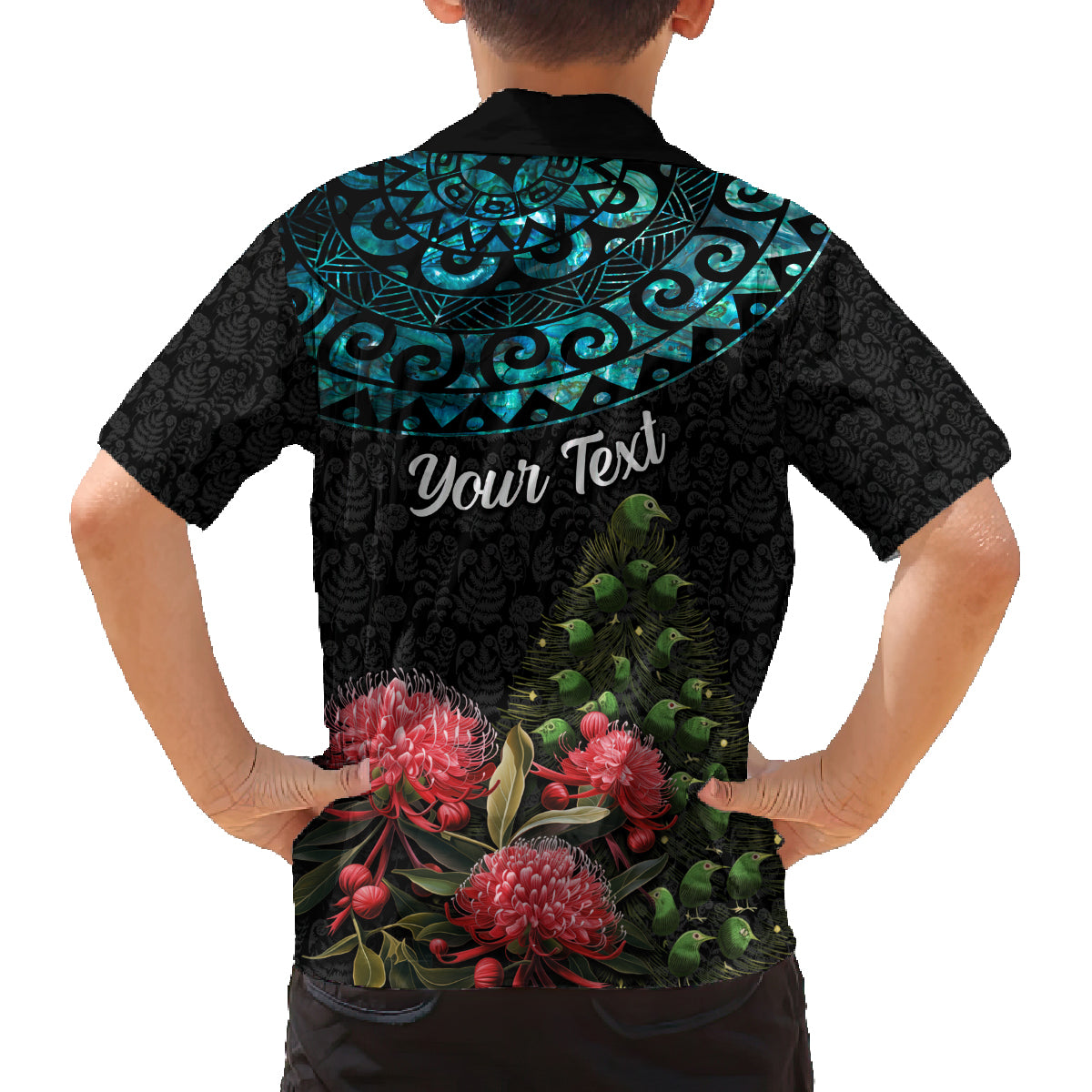 Personalized New Zealand Christmas Family Matching Off Shoulder Maxi Dress and Hawaiian Shirt Maori Santa Pikorua and Pohutukawa Meri Kirihimete LT03 - Polynesian Pride