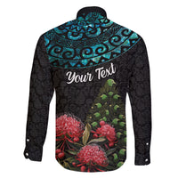 Personalized New Zealand Christmas Family Matching Off Shoulder Maxi Dress and Hawaiian Shirt Maori Santa Pikorua and Pohutukawa Meri Kirihimete LT03 - Polynesian Pride