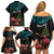 Personalized New Zealand Christmas Family Matching Off Shoulder Short Dress and Hawaiian Shirt Maori Santa Pikorua and Pohutukawa Meri Kirihimete LT03 - Polynesian Pride