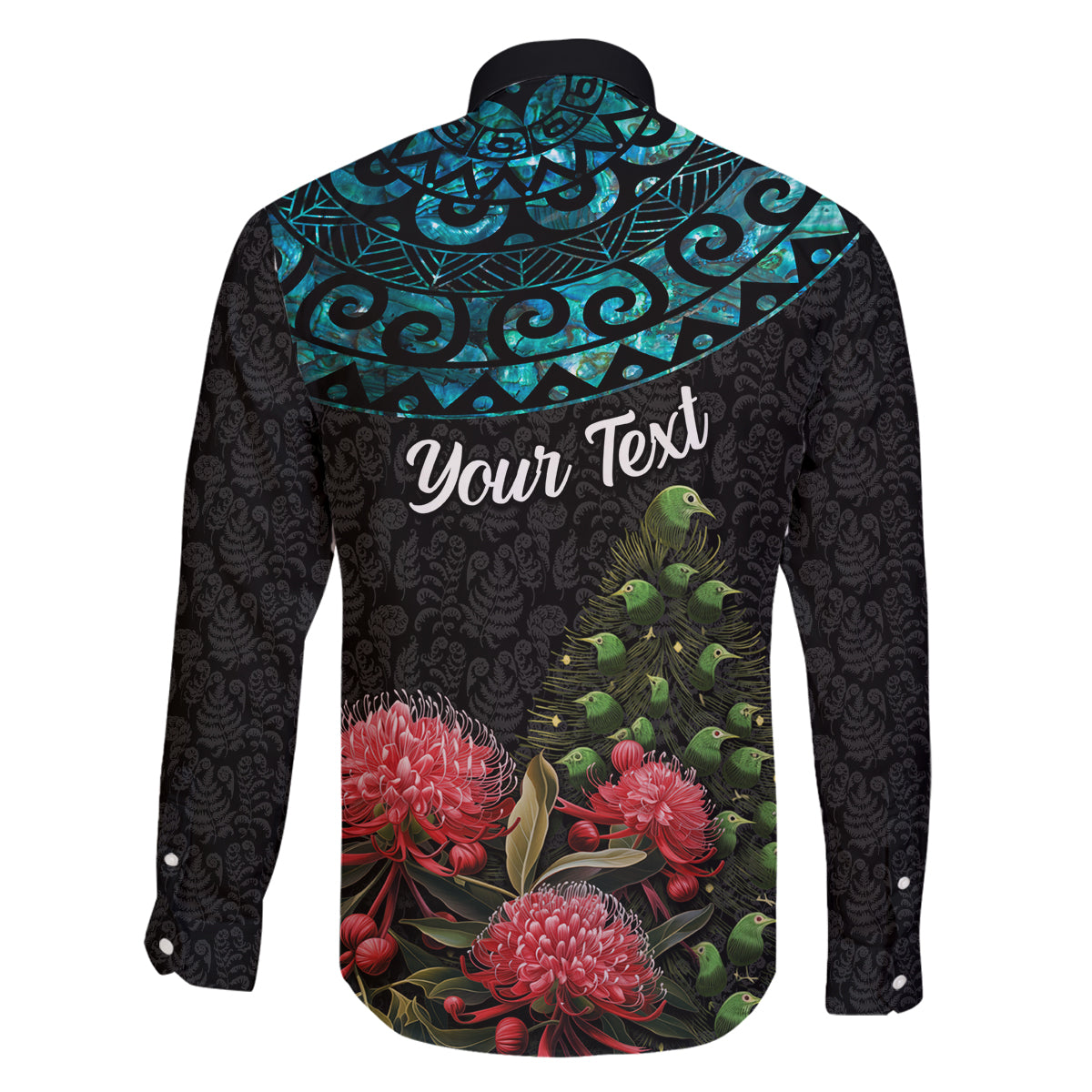 Personalized New Zealand Christmas Family Matching Off Shoulder Short Dress and Hawaiian Shirt Maori Santa Pikorua and Pohutukawa Meri Kirihimete LT03 - Polynesian Pride