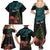 Personalized New Zealand Christmas Family Matching Summer Maxi Dress and Hawaiian Shirt Maori Santa Pikorua and Pohutukawa Meri Kirihimete LT03 - Polynesian Pride