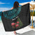 Personalized New Zealand Christmas Sarong Maori Santa Pikorua and Pohutukawa Meri Kirihimete LT03 One Size 44 x 66 inches Black - Polynesian Pride