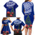 Personalized New Zealand Christmas Family Matching Long Sleeve Bodycon Dress and Hawaiian Shirt Maori Santa Pikorua and Pohutukawa Meri Kirihimete Blue LT03 - Polynesian Pride