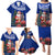 Personalized New Zealand Christmas Family Matching Puletasi Dress and Hawaiian Shirt Maori Santa Pikorua and Pohutukawa Meri Kirihimete Blue LT03 - Polynesian Pride