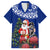 Personalized New Zealand Christmas Family Matching Short Sleeve Bodycon Dress and Hawaiian Shirt Maori Santa Pikorua and Pohutukawa Meri Kirihimete Blue LT03 Dad's Shirt - Short Sleeve Blue - Polynesian Pride