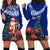 Personalized New Zealand Christmas Hoodie Dress Maori Santa Pikorua and Pohutukawa Meri Kirihimete Blue LT03 - Polynesian Pride