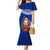 Personalized New Zealand Christmas Mermaid Dress Maori Santa Pikorua and Pohutukawa Meri Kirihimete Blue LT03 Women Blue - Polynesian Pride