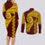 Tonga High School Couples Matching Long Sleeve Bodycon Dress and Long Sleeve Button Shirt Traditional Ngatu and Polynesian Pattern LT03 - Polynesian Pride