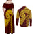 Tonga High School Couples Matching Off Shoulder Maxi Dress and Long Sleeve Button Shirt Traditional Ngatu and Polynesian Pattern LT03 - Polynesian Pride