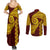 Tonga High School Couples Matching Summer Maxi Dress and Long Sleeve Button Shirt Traditional Ngatu and Polynesian Pattern LT03 - Polynesian Pride