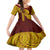 Tonga High School Family Matching Off Shoulder Maxi Dress and Hawaiian Shirt Traditional Ngatu and Polynesian Pattern LT03 Daughter's Dress Yellow - Polynesian Pride