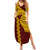 Tonga High School Family Matching Summer Maxi Dress and Hawaiian Shirt Traditional Ngatu and Polynesian Pattern LT03 Mom's Dress Yellow - Polynesian Pride