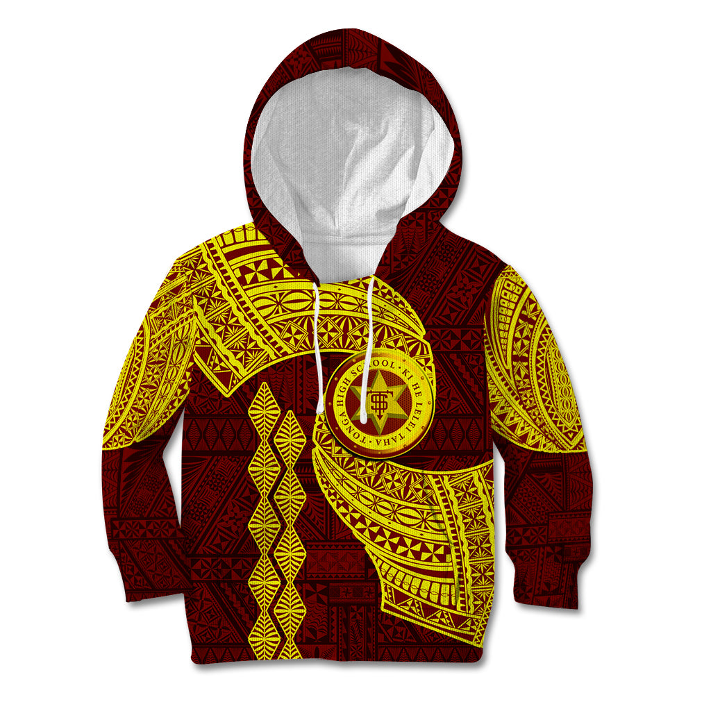 Tonga High School Kid Hoodie Traditional Ngatu and Polynesian Pattern LT03 Hoodie Yellow - Polynesian Pride