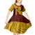 Tonga High School Kid Short Sleeve Dress Traditional Ngatu and Polynesian Pattern LT03 - Polynesian Pride