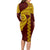 Tonga High School Long Sleeve Bodycon Dress Traditional Ngatu and Polynesian Pattern LT03 - Polynesian Pride