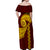 Tonga High School Off Shoulder Maxi Dress Traditional Ngatu and Polynesian Pattern LT03 - Polynesian Pride