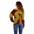 Tonga High School Off Shoulder Sweater Traditional Ngatu and Polynesian Pattern LT03 - Polynesian Pride