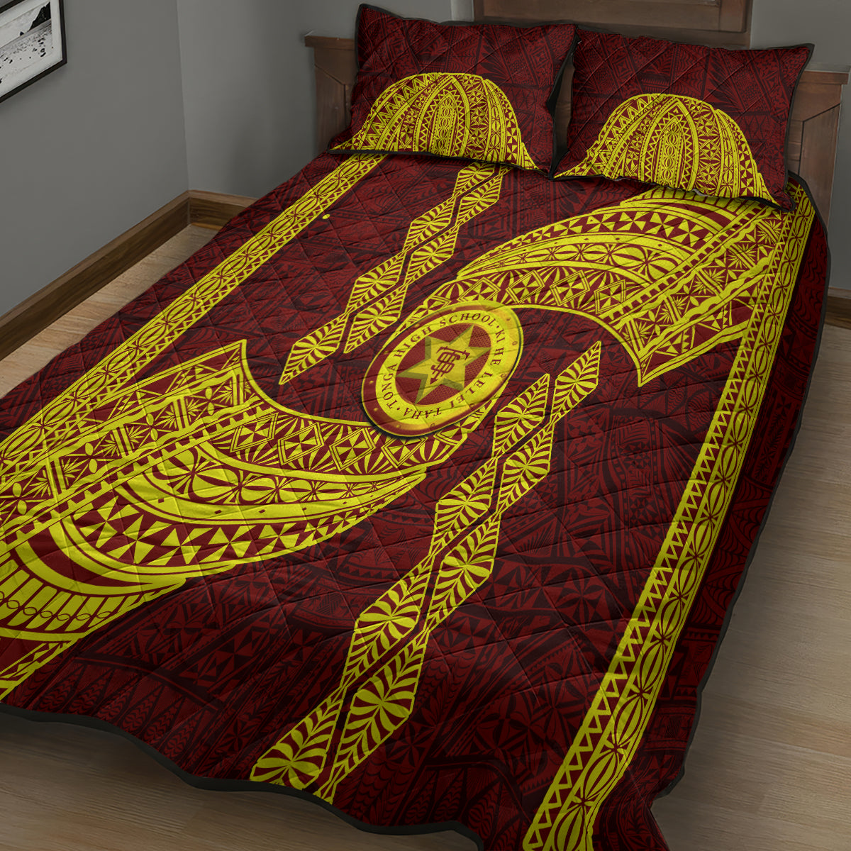 Tonga High School Quilt Bed Set Traditional Ngatu and Polynesian Pattern LT03 - Polynesian Pride