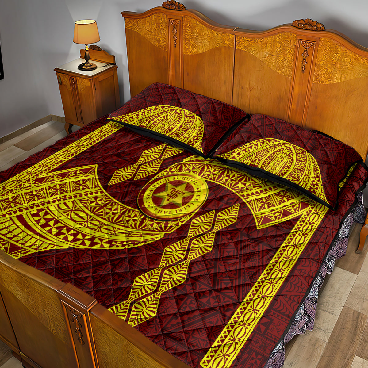 Tonga High School Quilt Bed Set Traditional Ngatu and Polynesian Pattern LT03 - Polynesian Pride
