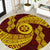 Tonga High School Round Carpet Traditional Ngatu and Polynesian Pattern LT03 Yellow - Polynesian Pride